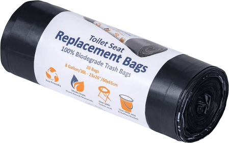 Alpcour Compostable Waste Bags for Portable Toilet Seat