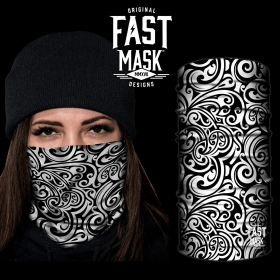 Paisley White Face mask (Option: Regular)