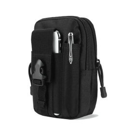 Tactical MOLLE Military Pouch Waist Bag for Hiking and Outdoor Activities (Color: Black)